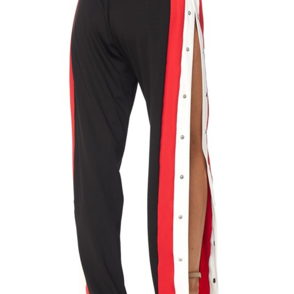 Black Friday Snap Side Wide Leg Track Jogger Pants - Picture 5 of 7